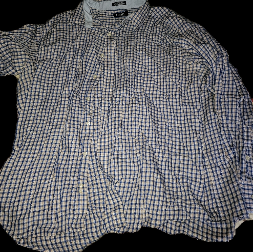 Chaps Long Sleeve Button Down sz 18-18 1/2 34/35